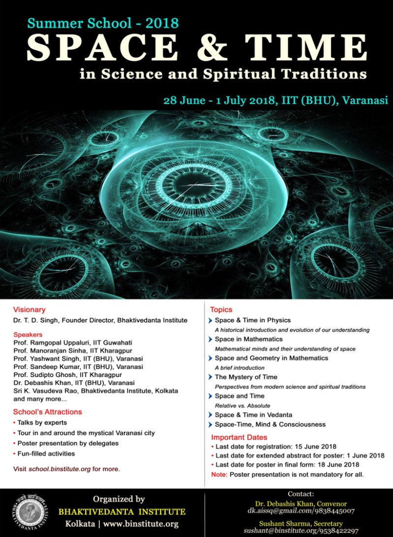 Summer School 2018 ( Space & time in science & spiritual traditions )