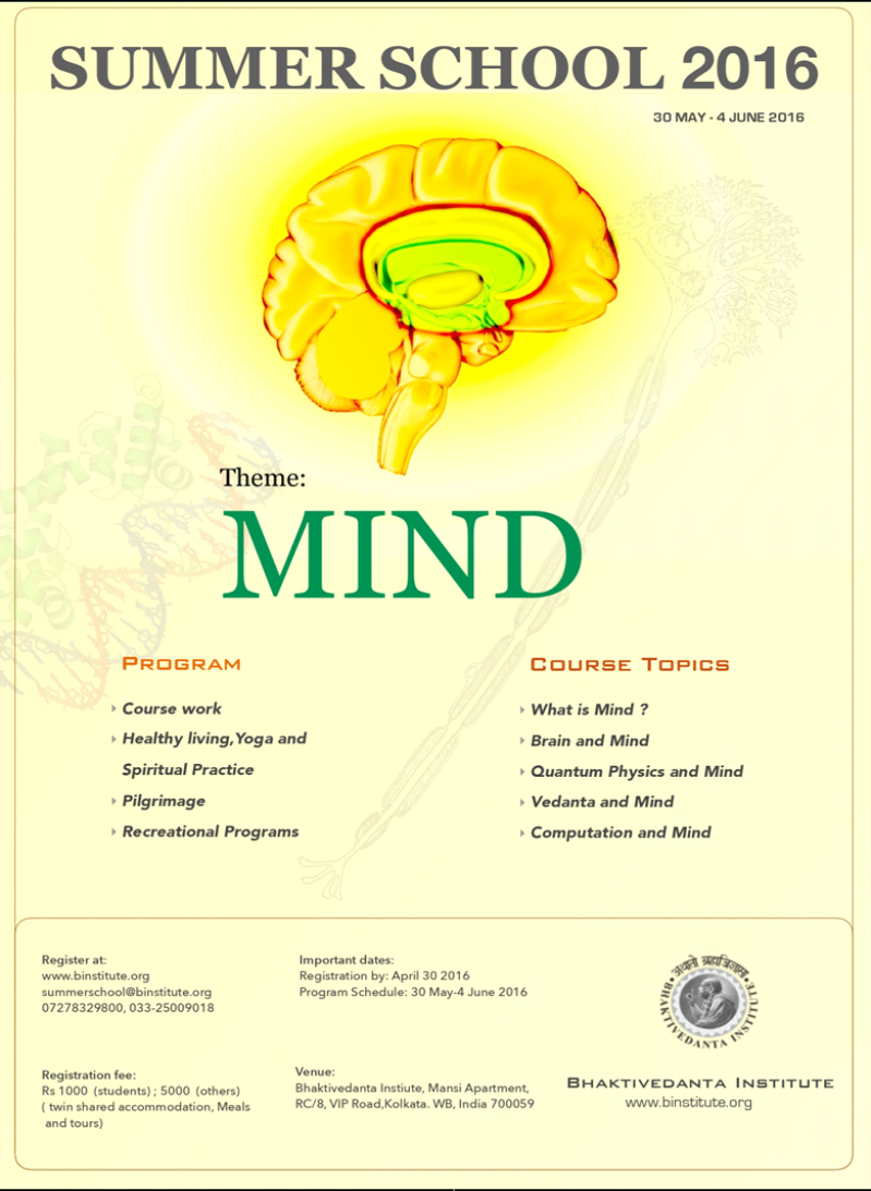 Summer School on MIND May 30 – June 4, 2016